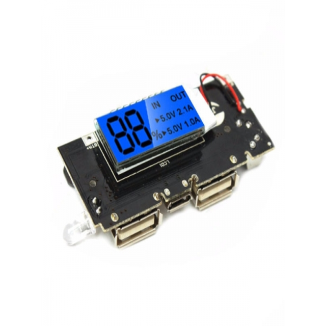 Dual USB 5V 1A 2.1A LCD Display Mobile Power Bank Charging Module Board